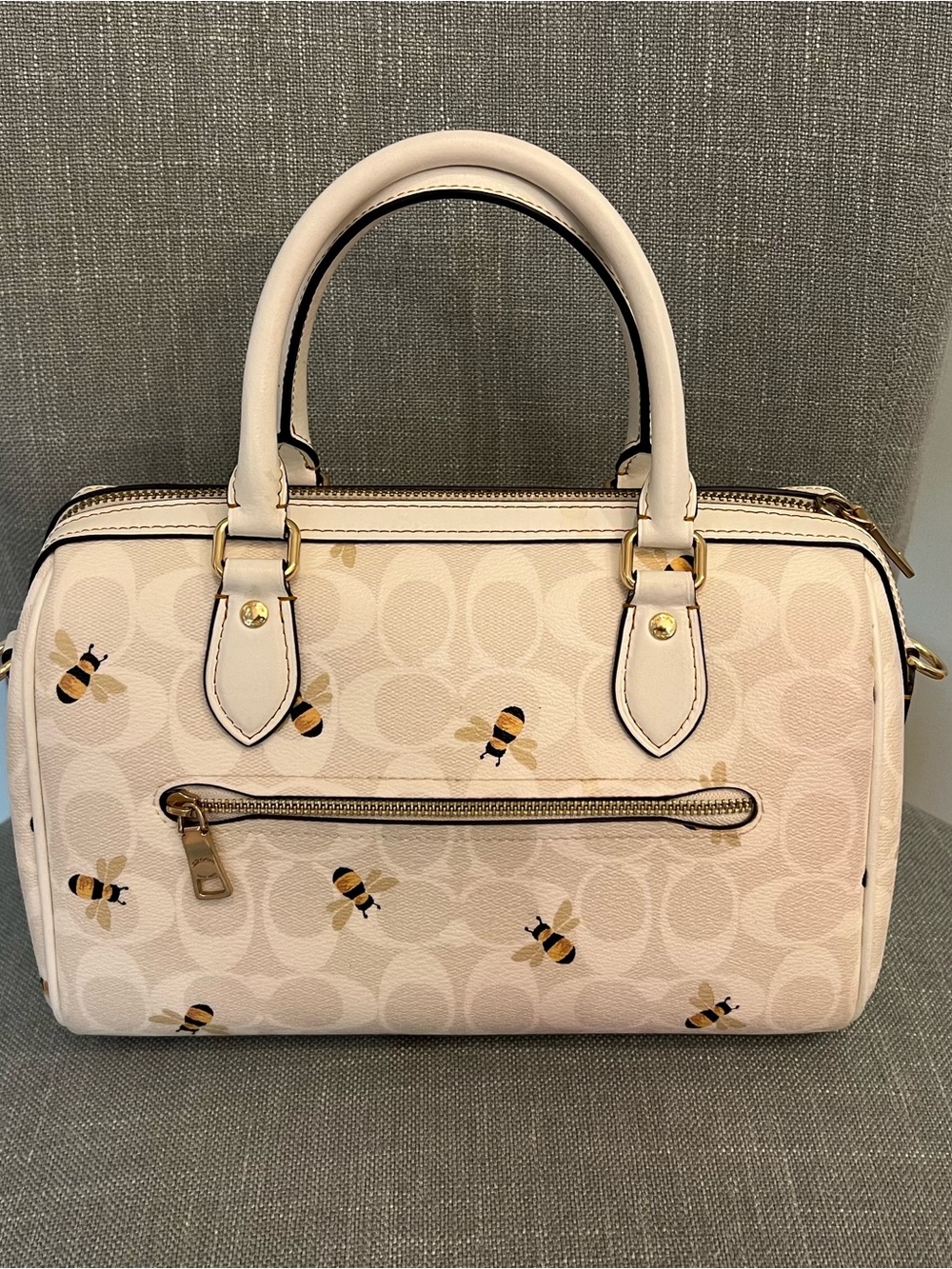Coach Rowan Satchel Bag in Signature Canvas With Bee Print - Picture 4 of 16